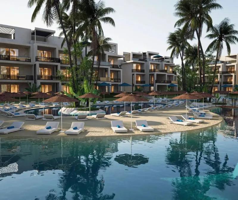 شقة غرفة وصالة 80 متر فى One 7 بالغردقة