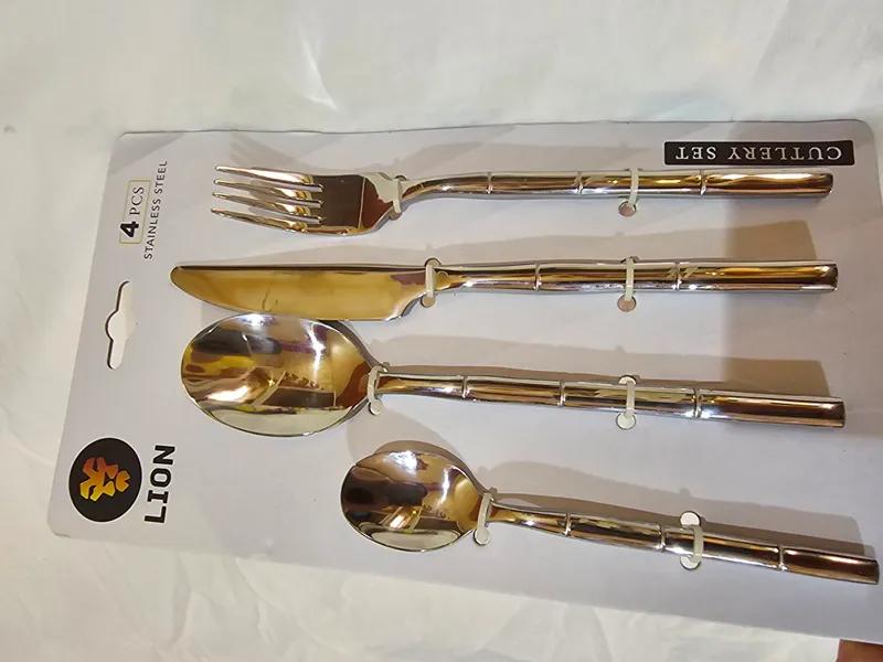 طقم مائده ملاعق وشوك استيل مقاوم للصدأ ثقيل