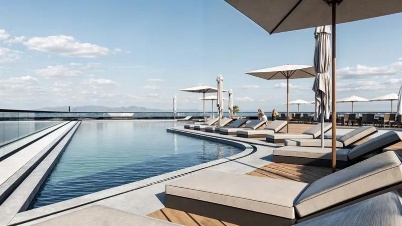 استوديو 40متر تشطيب الترا سوبر لوكس إطالة ع حمام السباحة والبحر