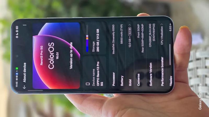 هاتف Oppo Reno 13 pro حالة ممتازة مع الشاحن الاصلي