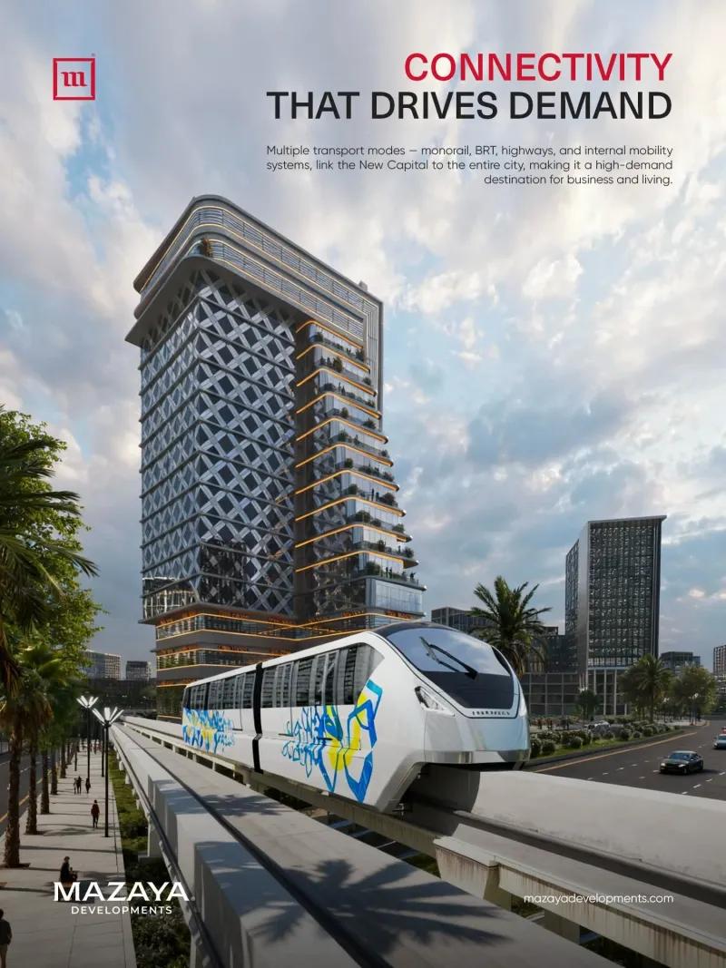 مكتب إداري 49م في العاصمة الإدارية الجديدة بجوار المونوريل