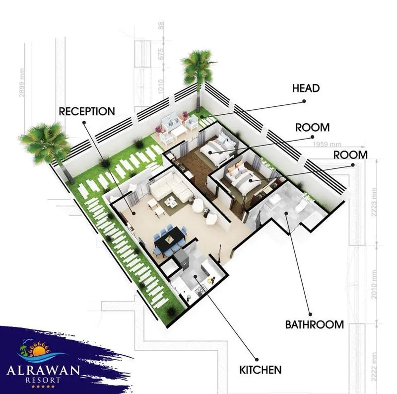 شاليه ارضي بجاردن